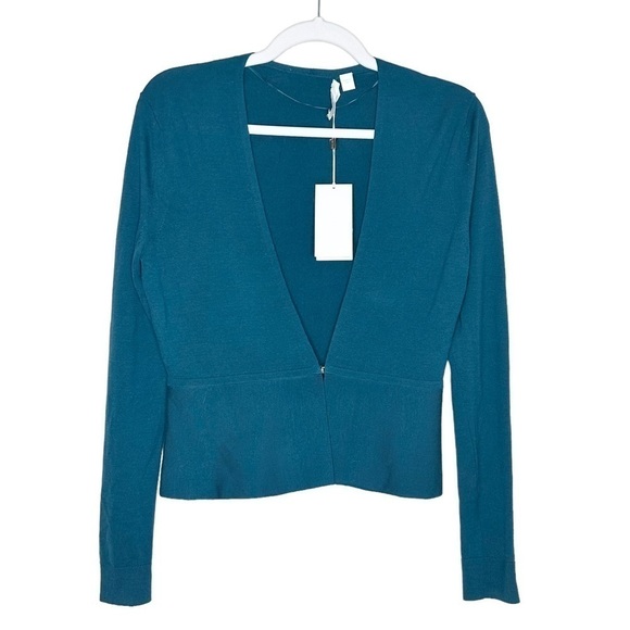 NWT HUGO BOSS Blue Clasp Cardigan Merino Sweater Medium - Picture 2 of 7